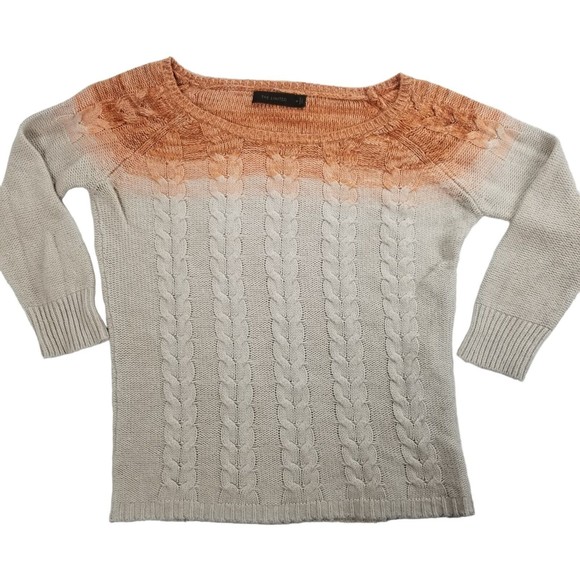The Limited Sweaters - The Limited Boatneck Cableknit Sweater 3/4 Sleeve Womens Jrs Sz M  Wool Viscose
